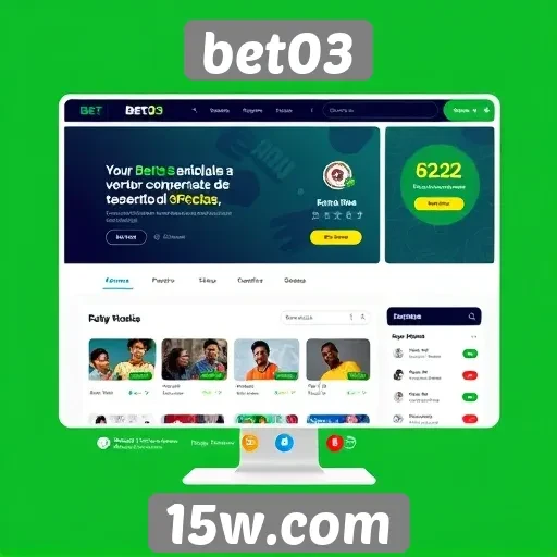 Análise da interface do usuário do site bet03